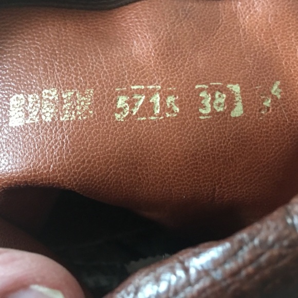 Vtg Italian Tooled Leather Fold-Over Boot 38 - Picture 7 of 8